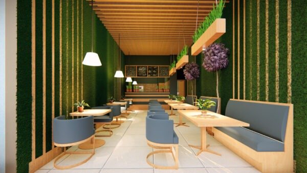 12x30 cafe, green theme cafe interior online, cafe shop interior design, shop interior online, shop interior design, za construction, restaurant interior design, shop interior design, cafe interior design, coffee shop interior