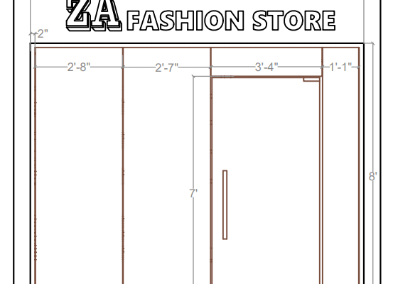 10x15 Cloth shop interior design, counter design, rack design, rack working diagram, cash counter design, shop interior online, za construction, shop interior design