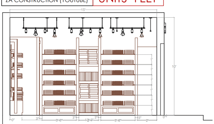 10x15 Cloth shop interior design, counter design, rack design, rack working diagram, cash counter design, shop interior online, za construction, shop interior design