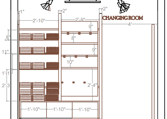10x15 Cloth shop interior design, counter design, rack design, rack working diagram, cash counter design, shop interior online, za construction, shop interior design