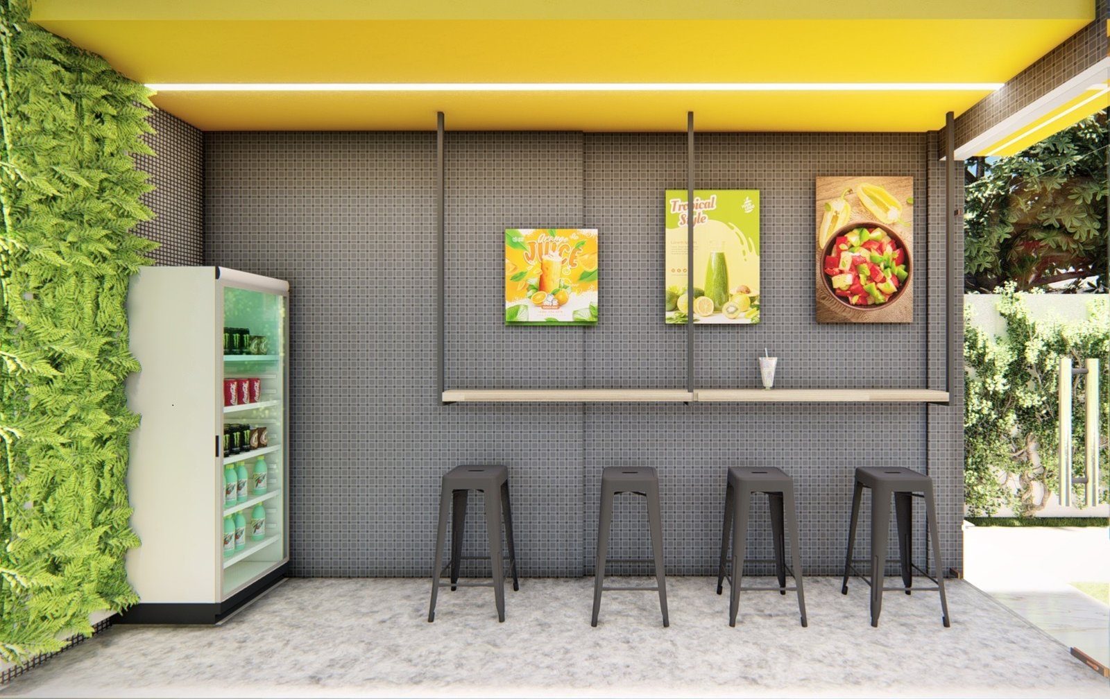 juice shop interior design ideas, ice cream parlour design ideas