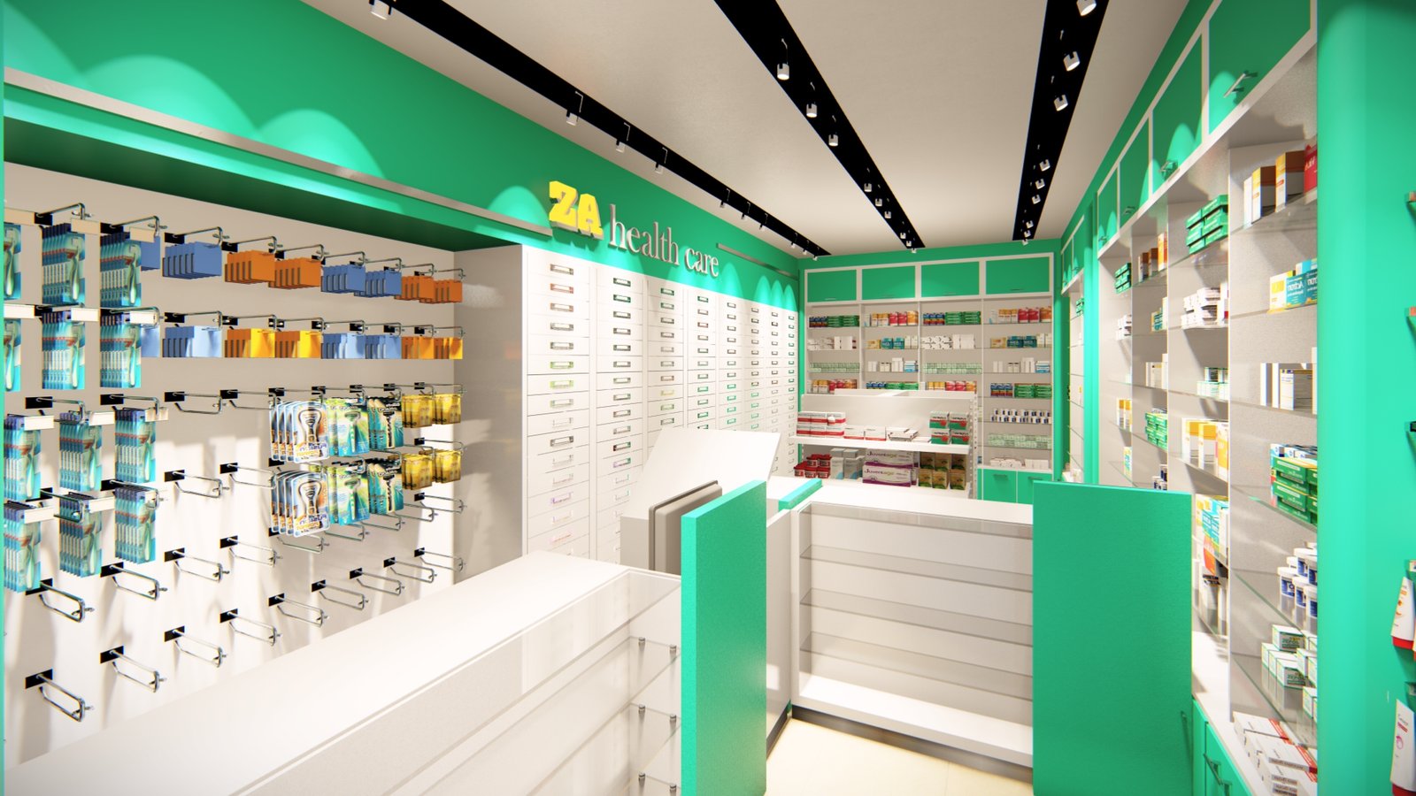 12×25 Best Pharmacy Interior Design Ideas | 3.6mx7.6m Modern Medical Store Interior