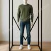 V-Frame Mannequin Display Stand Matte Black Mild Steel with Engineered Wood Base