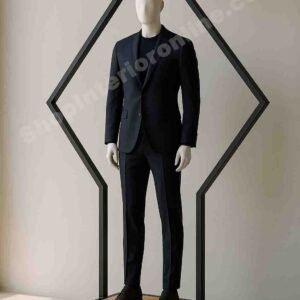 Diamond Frame Mannequin Display Stand Matte Black Mild Steel with Engineered Wood Base