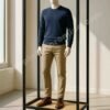 Rectangular Mannequin Display Stand Matte Black Mild Steel Frame with Engineered Wood Base