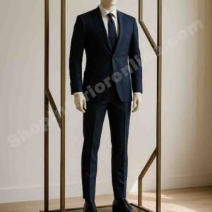 Gold Rectangular Mannequin Display Stand Antique Brass Mild Steel Frame with Engineered Wood Base
