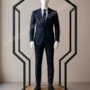 Black Hexa-Edge Mannequin Display Stand Matte Black Frame with Engineered Wood Base