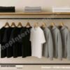 Dual-Bar Wall Mounted MS Tube Garment Display Rack (6ft W × 5ft H × 14in D)