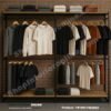 Double-Layer MS Tube Garment Display Rack with Engineered Wood Shelves (7ft H × 8ft W × 18in D)