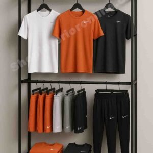 MS Tube Wall Mounted Garment Rack with Double Hanging Rods and Top Shelf