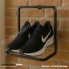Rounded Edge Wall Mounted Shoe Display Rack in Matte Black for Sneaker Store Display