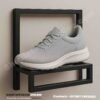 Mini Double Frame Wall Mounted Shoe Display Rack in Matte Black for Single Shoe Showcase