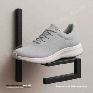 L Shape Wall Mounted Shoe Display Rack in Matte Black for Single Sneaker Display