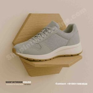 Hexagonal Wooden Wall Mounted Shoe Display Rack for Sneaker Display